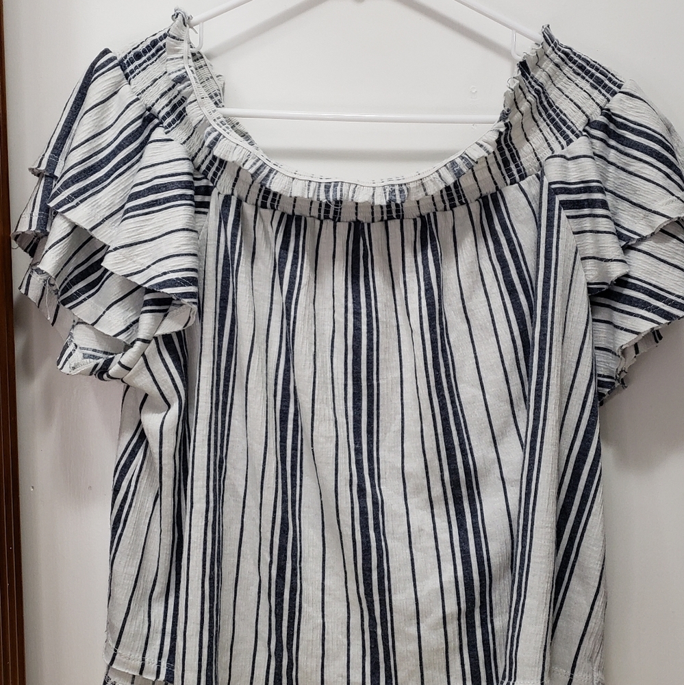 Striped Over The Shoulder Top